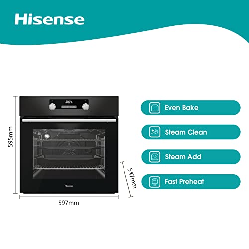 HISENSE BSA5221ABUK Electric Oven with Even Bake & Steam Add, 71L
