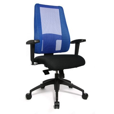 Scaun pivotant Topstar Lady Sitness Deluxe pentru femei cu scaun mobil - negru/albastru
