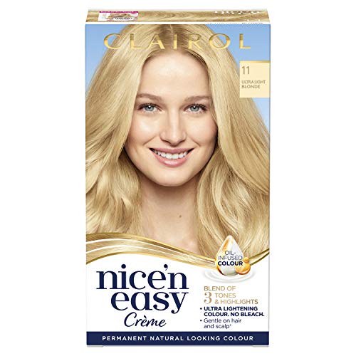 Clairol Nice'n Easy Crème, Natural Looking Oil Infused Permanent Hair Dye, 11 Ultra Light Blonde