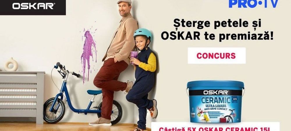 (P) CONCURS | Grăbește-te și șterge petele de pe pereți, iar OSKAR Ceramic te premiază!