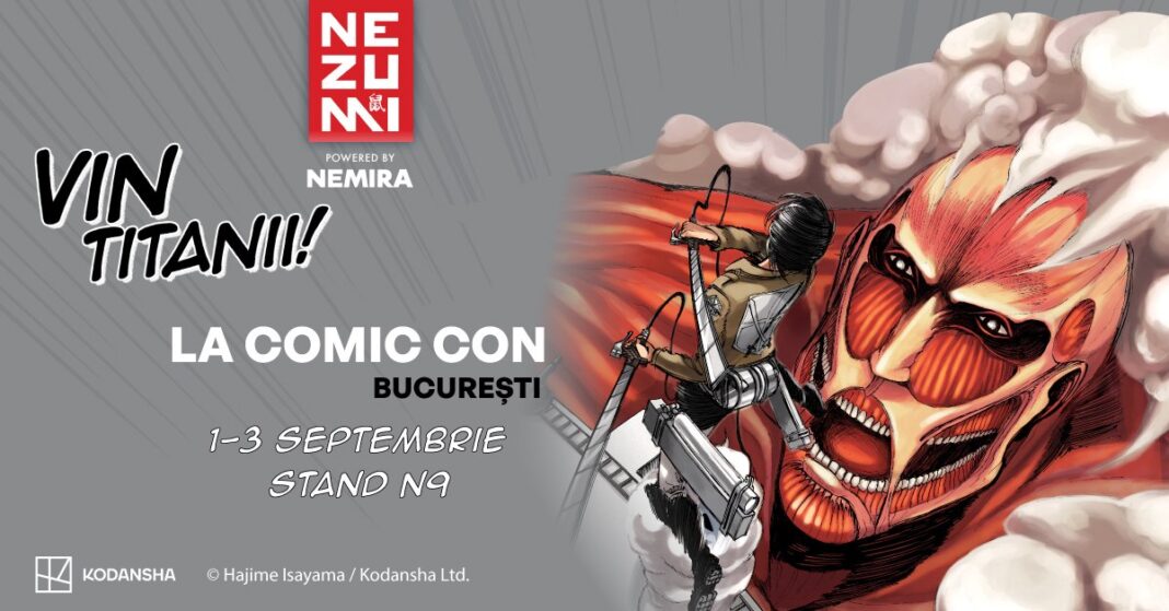 VIN TITANII la Comic Con București! Direct din Japonia, pe 1 septembrie se lansează cea mai cunoscută manga din lume