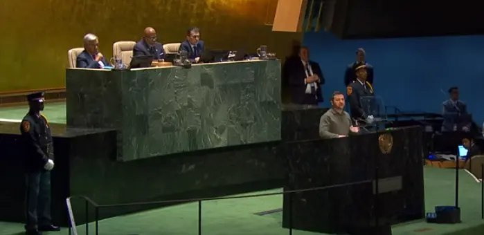Discurs impresionant al lui Volodimir Zelenski la ONU, în care a acuzat Rusia de genocid VIDEO