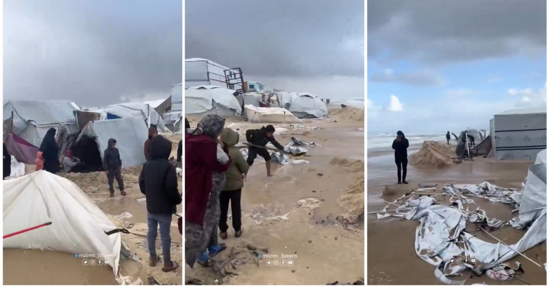 Ploile torențiale agravează situația din Fâșia Gaza. Mii de familii au acum corturile inundate: „Copiii mei tremură de frig și frică”
